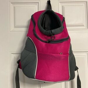 Pink and Gray Pet Carrier Backpack